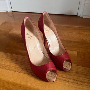 Red Christian Louboutin Peeptoe Pumps